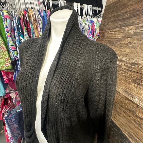 AB Studio Gray Elegant Cardigan Sweater - Picture 4 of 8